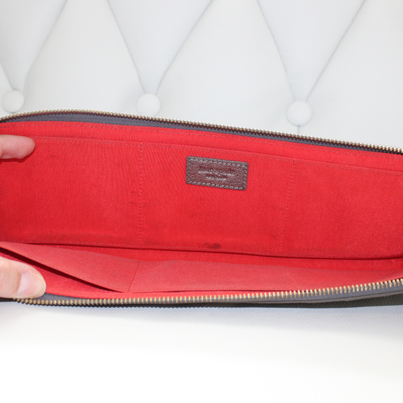 Kate Spade Noel Print Fabric Clutch Silver Gray - Picture 6 of 7